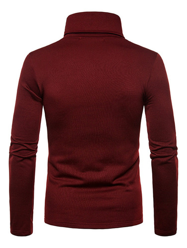 Blusa Casual De Manga Larga Con Cuello Alto Liso Tipo C Para