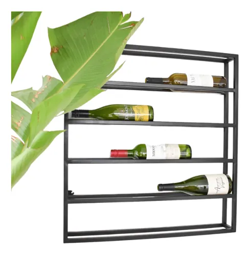 Repisa Para Vinos De Pared Negro