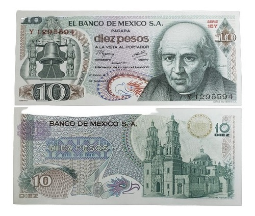México - Billete 10 Pesos 1977 - Unc