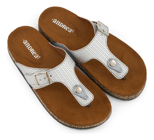 Zuecos Fiesta Ve3759387 Forro Fresco Polipiel Liso Plateado