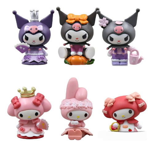 Hello Kitty Set Mini Figuras Colección Decoración Kuromi
