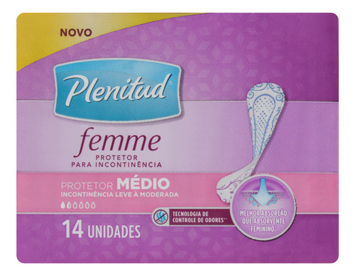 Kit C/ 6 Protetores Diarios Plenitud Femme Medio 14un