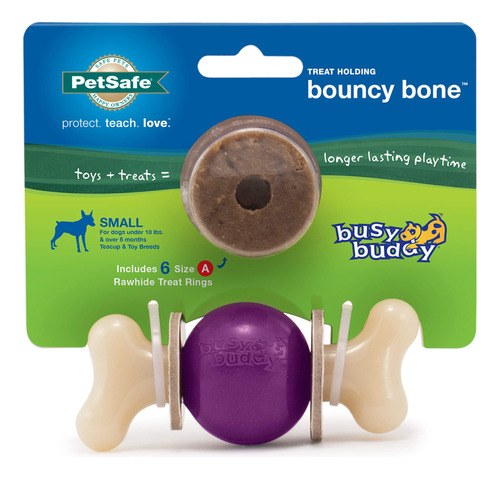 Toy Petsafe Busy Buddy Bouncy Bone Para Perros, Color Morado