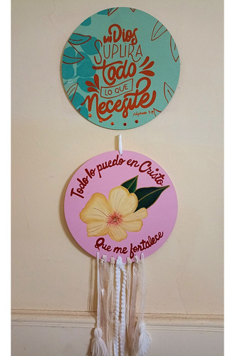 Set De Cuadros Decorativos - Mdf 30 Cm Dios Suplira Todo