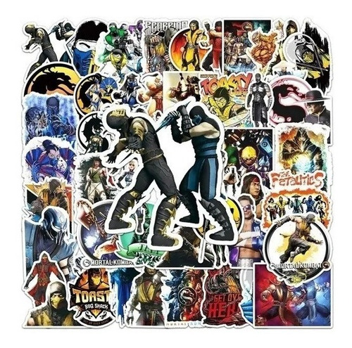 Stickers Autoadhesivos - Mortal Kombat (50 Unidades)