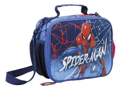 Spiderman lunchera web celeste Wabro