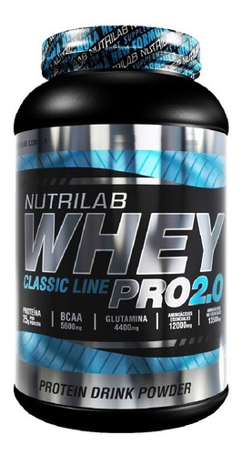 Suplemento en classic line Nutrilab  Whey Pro 2.0 proteína sabor chocolate en pote de 1kg