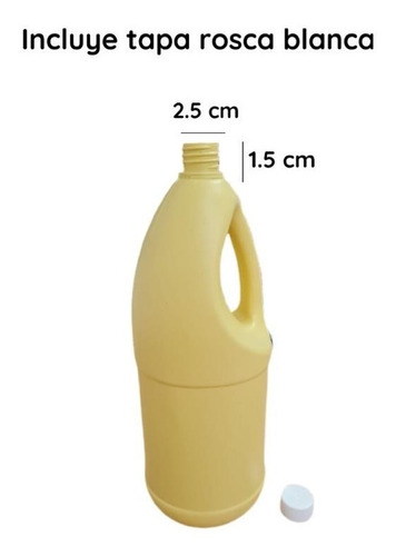 Imagen 4 de 10 de Envase Limpieza 2 Litro Amarilla Mat. Reciclado X 100 Unid - Modelo C