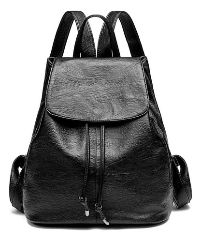 Mochila De Piel Blanda Impermeable Retro Para Mujeres