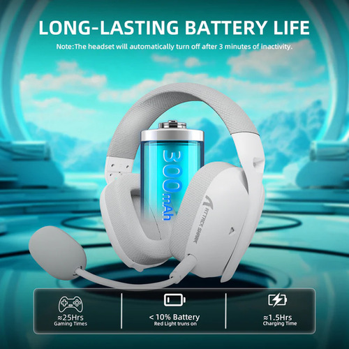 Headtset Gamer Sem Fio Attack Shark Com Microfone L80pro