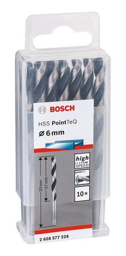 Broca Bosch Hss Pointteq 6,0mm 10 Peças