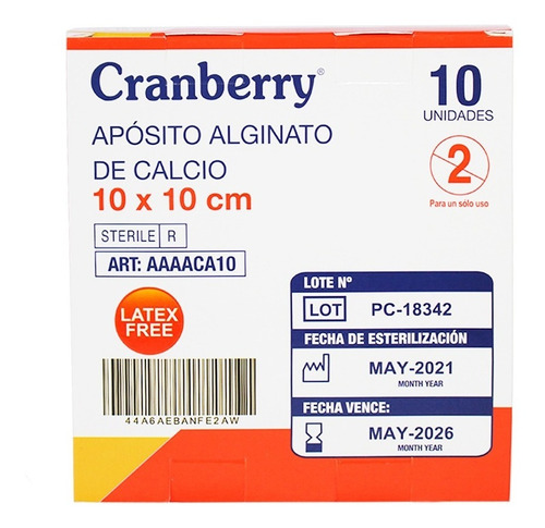 Imagen 5 de 5 de Apósito Alginato De Calcio 10x10 Cm - 1 Caja De 10 Unidades