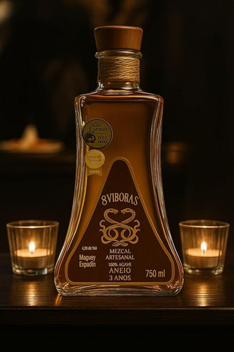 Mezcal Añejo 8 Víboras 100% Agave Artesanal Envejecido 3 Año