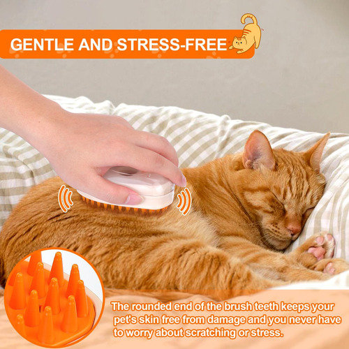 Palksky Cat Steam Brush, 3 En 1 Cat Gooming Brush Comb Para
