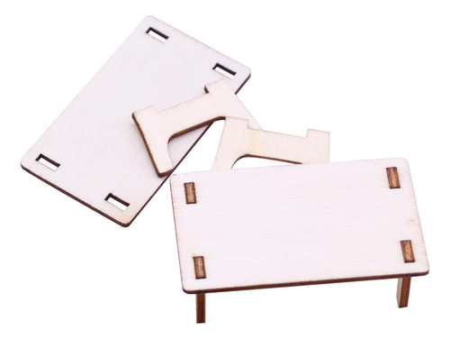 3 Mini Mesa De Madera Para Casa De Muñecas, Escala 1:12