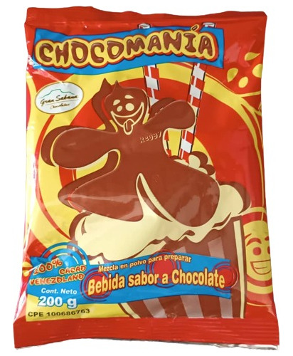 Chocomania Bebida En Polvo Sabor Chocolate De 200gr 1 Unidad