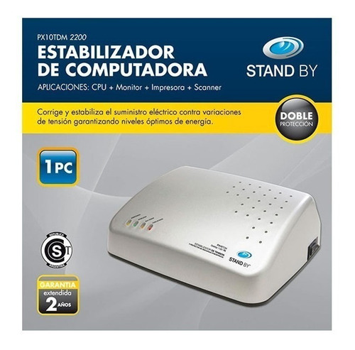 Estabilizador De Tension 1 Pc 4 Tomas Cpu Monitor Impresora