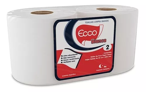 Bobinas de papel industrial doble capa 350 metros. Pack 2 rollos