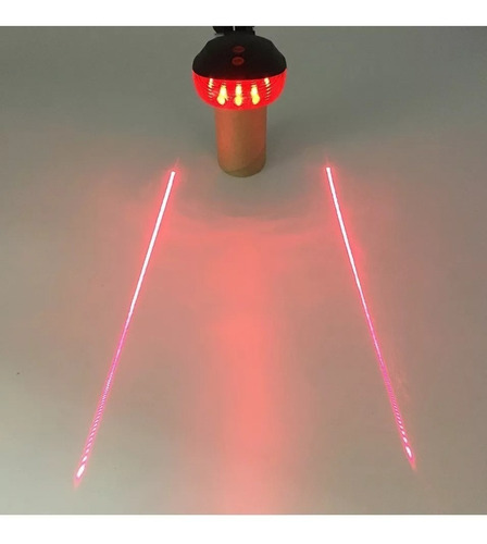 Luz Roja Tipo Laser Para Bicicleta Parte Trasera Con 5 Leds