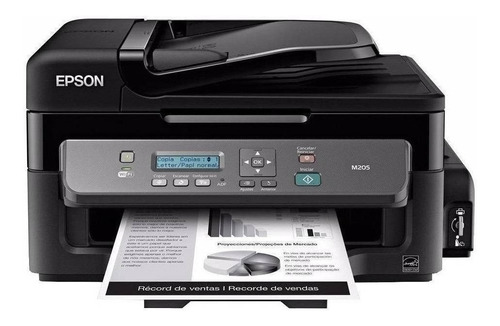 Impresora multifunción Epson WorkForce M205 con wifi negra 110V/220V