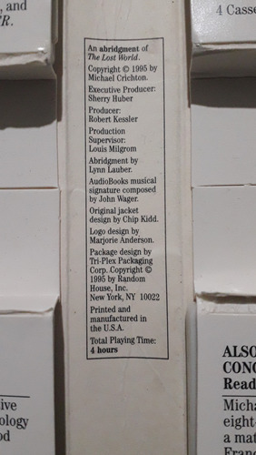 Audiolibro Jurassic Park The Lost World Cassettes Ingles (Usado)