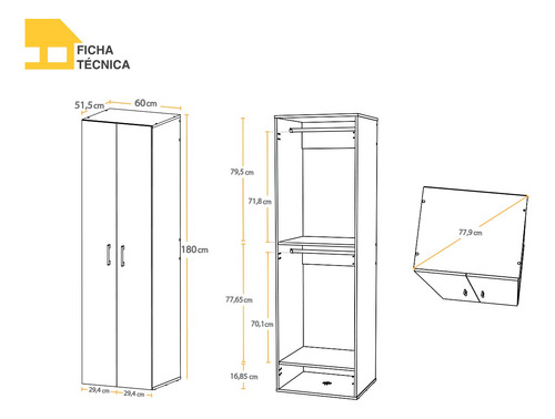 Imagen 4 de 6 de Clóset 2 Puertas Casa Lista® Sueños