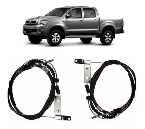 Kit X 2 Cables Freno Trasero Toyota Hilux 2005-2015 Soportes