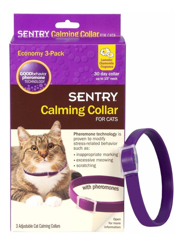 Collar Gatos Calmar Feromonas Sentry Kit X 3. Envio Gratis