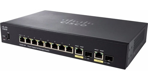 Imagen 1 de 5 de Switch Cisco Sg350-10mp Giga Poe+ Admin Sg350-10mp-k9-ar 