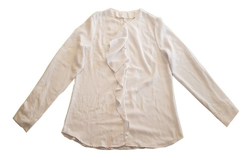 Blusa Con Volados Indian Parisien Blanca Talle L