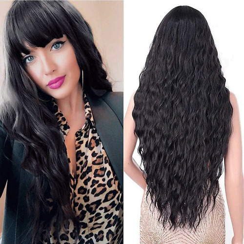 I Pulôver De Cabelo Longo Cacheado Natural Com Franja