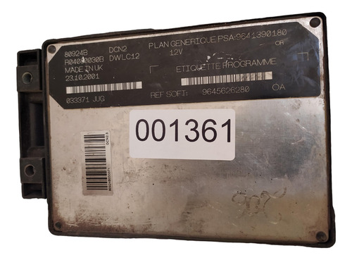 Ecu Dwlc12 Peugeot Citroen Codigo1361 Partner Berlingo 1.9