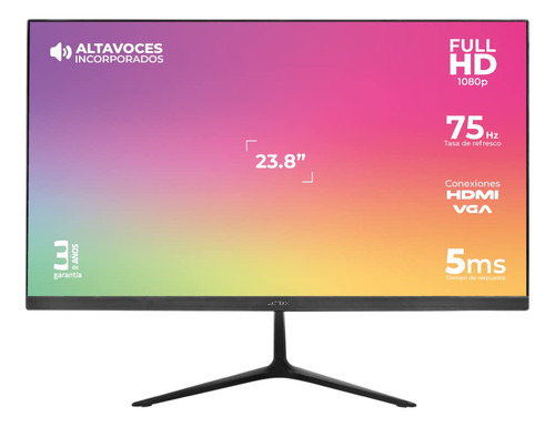 Monitor Acteck Sp240 23.8 Fhd 75hz 5ms Negro Altavoces 3w