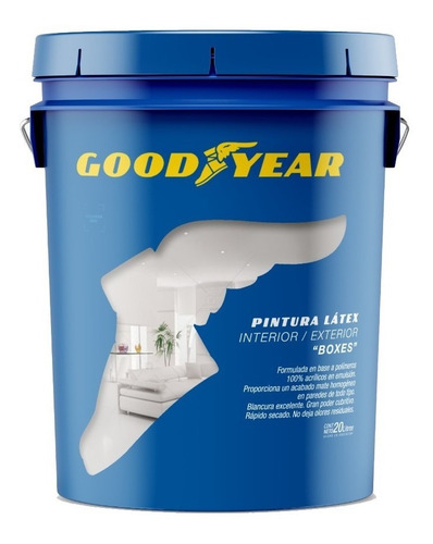 Imagen 2 de 10 de Combo Latex 20l Goodyear Interior-exterior + Rodillo