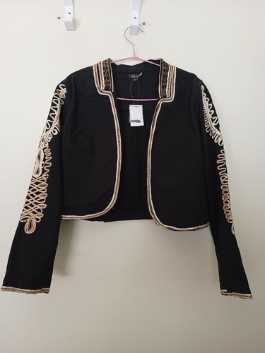 Blazer Negro Bordado Mujer Impecable Estado