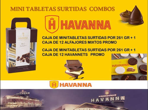 Mini Tabletas Surtidas Havanna 261gr + 12 Alfajores/havannet