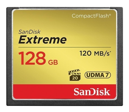 Cartão De Memoria Sandisk Extreme Compactflsh 128 Gb 120 Mbs