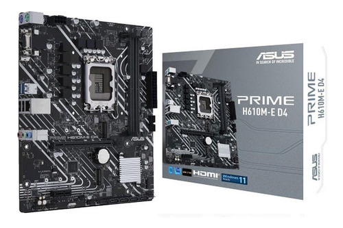 Motherboard Asus Prime H610m-e D4  Intel S1700 Ddr4 Acuario Color Negro