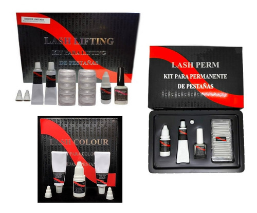 Kit Lash Lifting + Color + Permanente Para Pestañas X 3