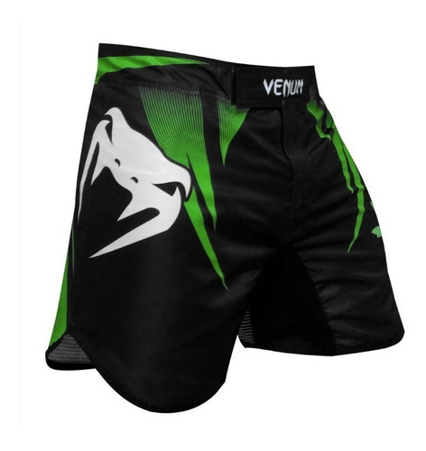 Bermuda Short Venum Fight Team Edition Preto Verde Neon