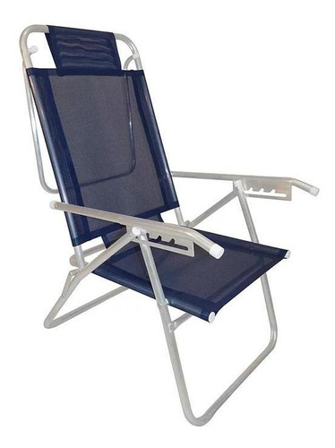 Cadeira Reclinavel Zaka Aluminio 5 Posi¿¿es Infinita Azul -