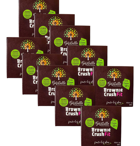 Revenda 10 Brownie Chocolate Fit 50% Cacau S| Lactose 40g