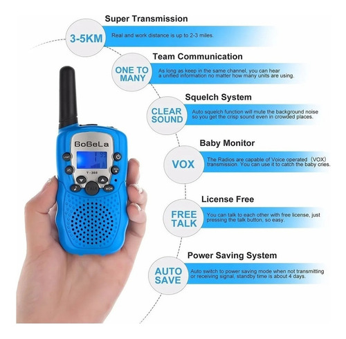 . Radio Walkie Talkie For Niños Con Alcance De 3 Km Set 2