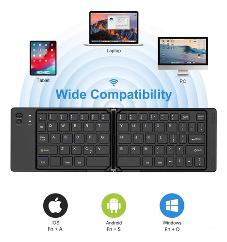 Magic Keyboard Bluetooth Teclado Magico Dobravel Universal