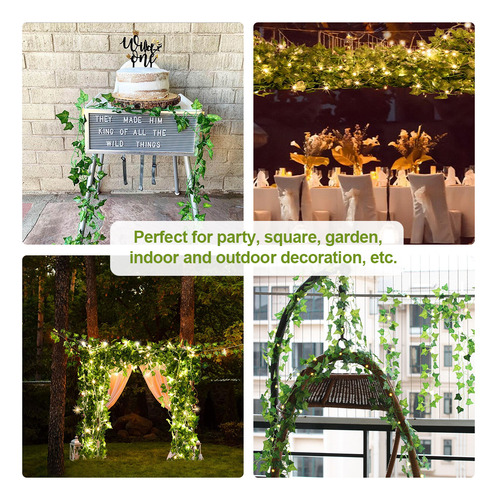 Cadena De Luces Led Con Forma De Hoja De Vid Para Bodas, Nav