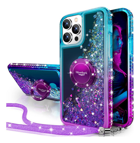 Funda Para iPhone 15 Pro Con Anillo, Con Purpurina