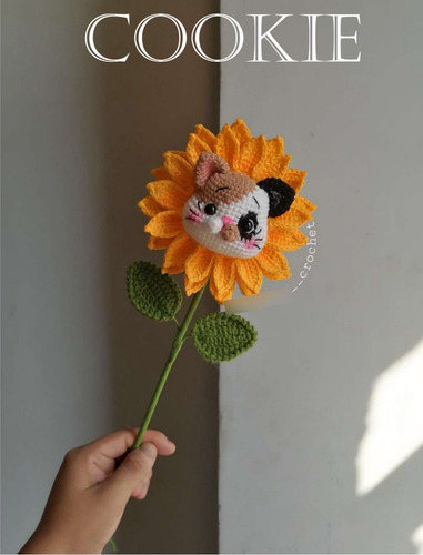 Patrón Ramo De Girasol Gatitos A Crochet