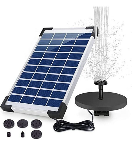 Bomba De Fuente Solar De 5.5 W Con 6 Boquillas Para Estanque