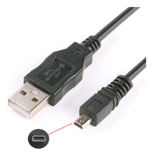 Cabo Usb 8p Câmera Para Casio Exilim Ex-h5 Ex-h50 Ex-h60