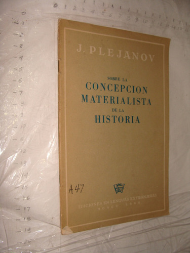 Libro Antiguo Año 1946 , Sobre La Concepcion Materialista De